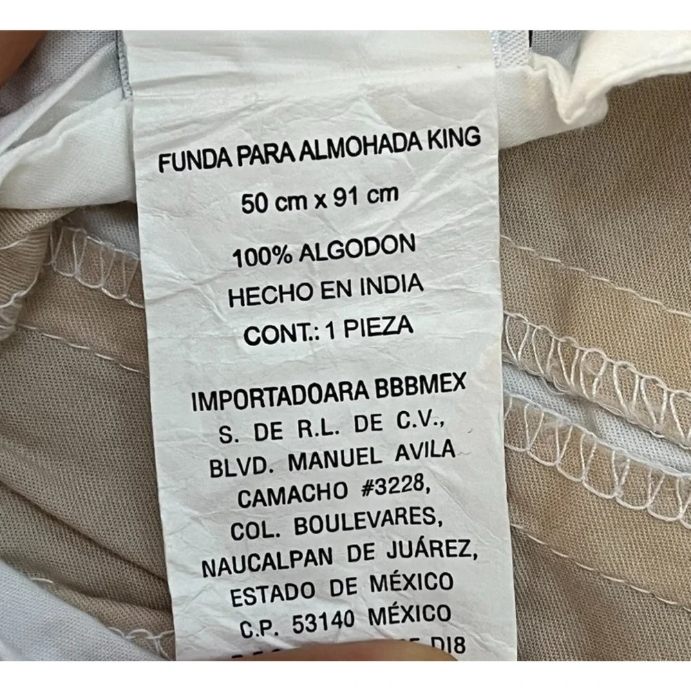 Wamsutta 100% Cotton King Pillowcases (2) Tan & White Striped